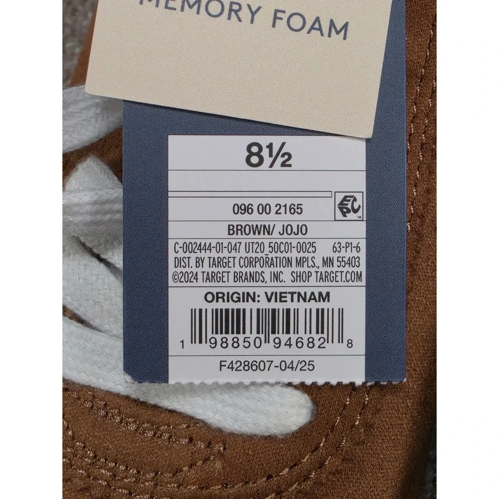 Universal Thread Jojo Brown Faux Suede Memory Foam Sneakers Womens 8.5 NEW - Picture 2 of 6